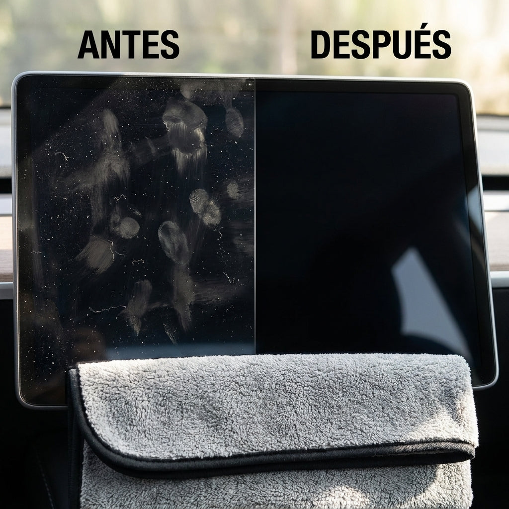 Toalla de Microfibra para Plásticos e Interior del Coche - Sin Pelusas ni Rayas