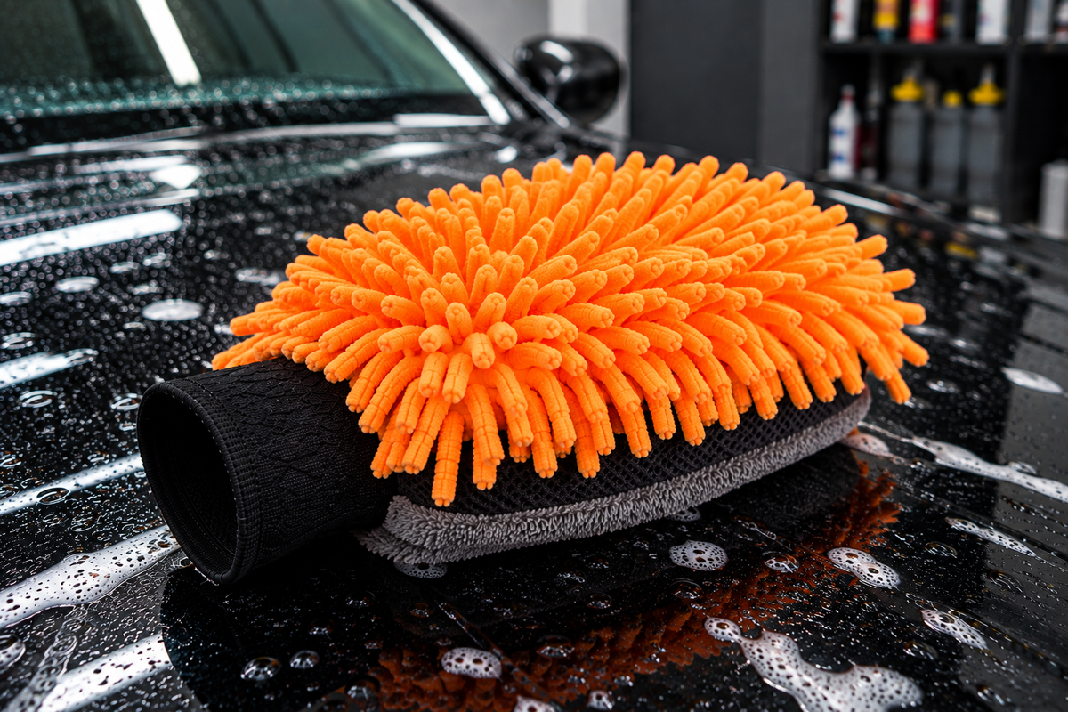 Guante de Microfibra para Lavar el Coche sin Rayar la Pintura