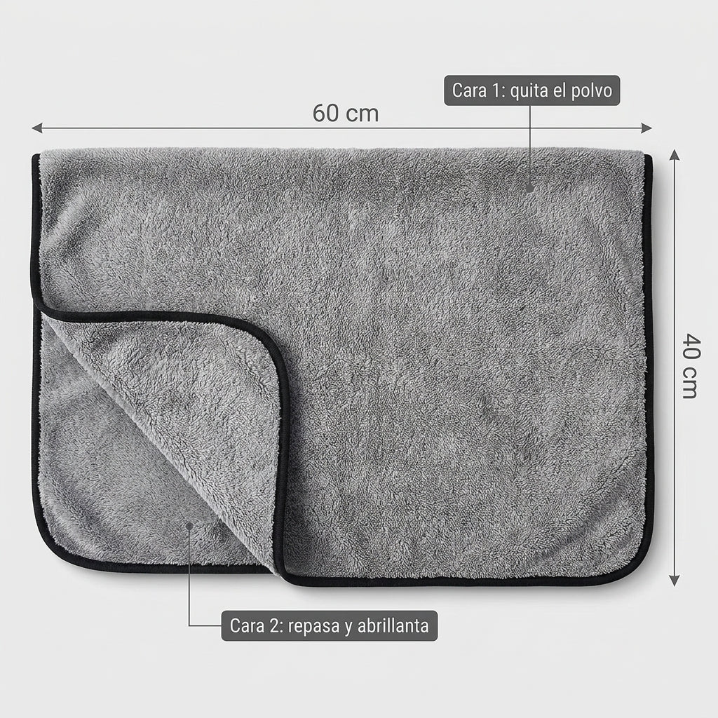 Toalla de Microfibra para Plásticos e Interior del Coche - Sin Pelusas ni Rayas