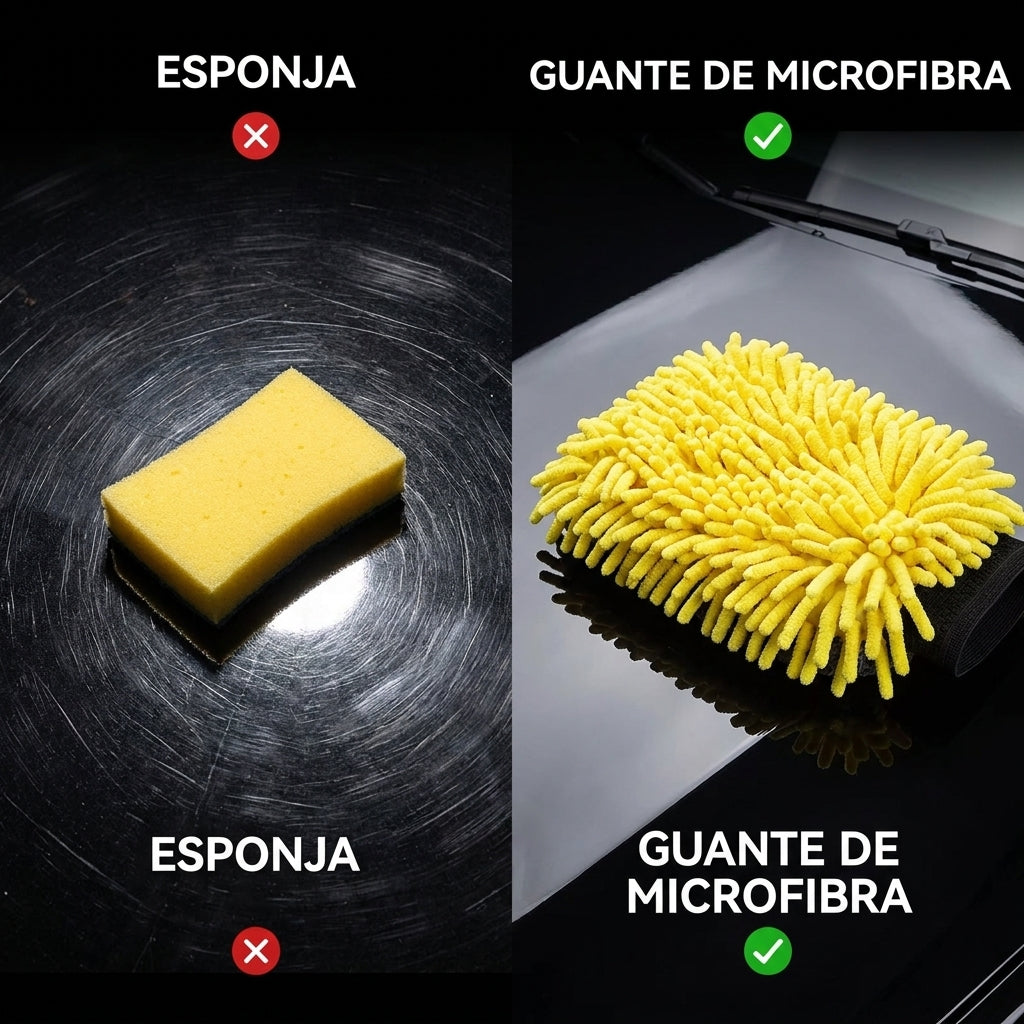 Guante de Microfibra para Lavar el Coche sin Rayar la Pintura